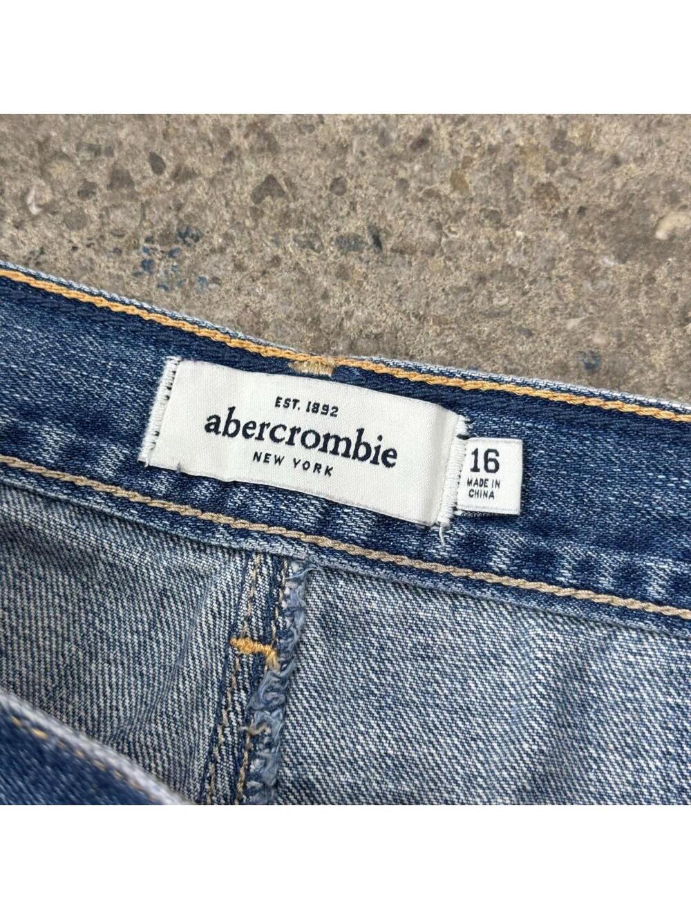 Vintage Y2K Denim Micro Mini Skirt Low Rise Abercrombie - Picture 3 of 6